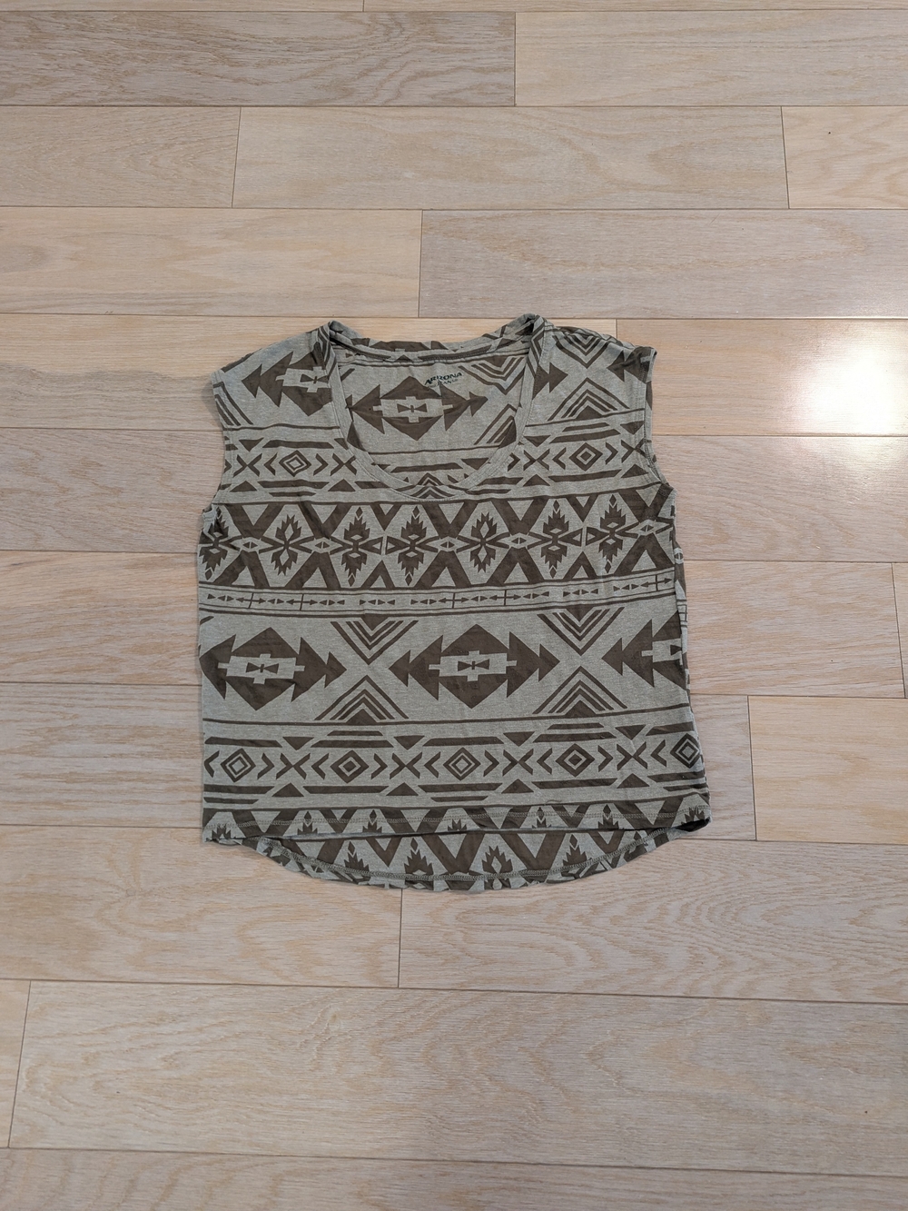 Arizona Jean Company Olive & Taupe Aztec Tank Top